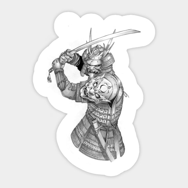 Samurai Vintage basic illustrator Sticker by amalia23